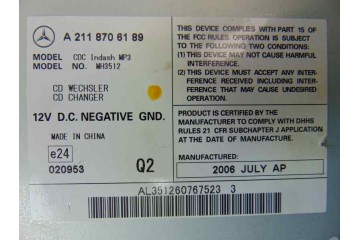 A2118706189 SISTEMA AUDIO / RADIO CD MERCEDES-BENZ CLASE E (BM 211) FAMILIAR 280 T CDI 4-Matic (211.284) 2006 A2118706189 183292