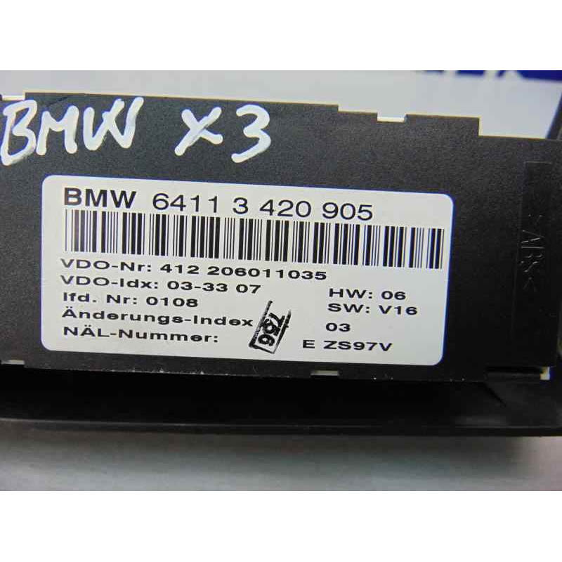 3420905 MANDO CALEFACCION / AIRE ACONDICIONADO BMW SERIE X3 (E83) * 2007 3420905 183377 BMW - 2
