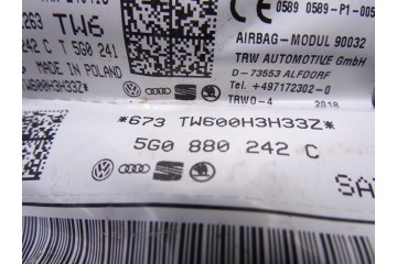 5G0880242C AIRBAG LATERAL DERECHO VOLKSWAGEN GOLF VII BERLINA (BQ1/BE2) Advance 2018 5G0880242C 213526 VOLKSWAGEN - 1