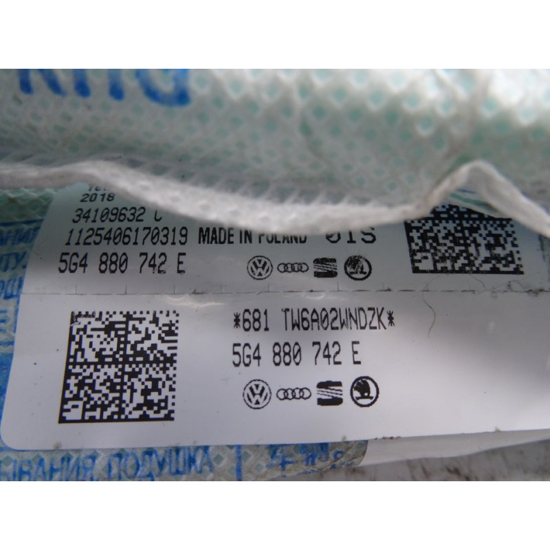 5G4880742E AIRBAG CORTINA DELANTERO DERECHO VOLKSWAGEN GOLF VII BERLINA (BQ1/BE2) Advance 2018 5G4880742E 213524 VOLKSWAGEN - 1