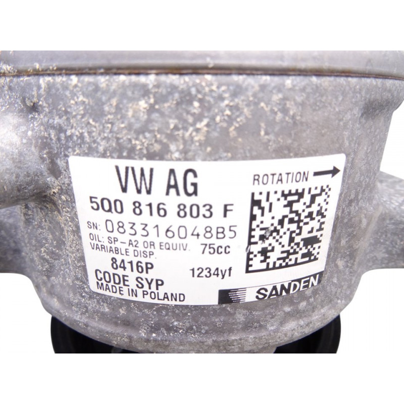5Q0816803F  COMPRESOR AIRE ACONDICIONADO VOLKSWAGEN GOLF VII BERLINA (BQ1/BE2) Advance 2018 5Q0816803F 213556 VOLKSWAGEN - 2