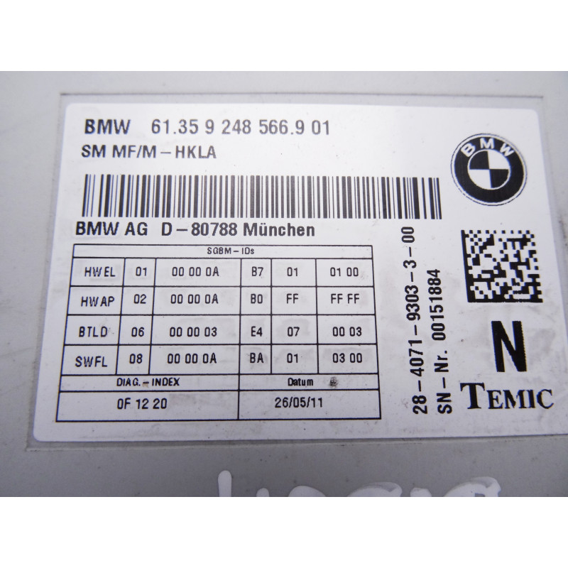 9248566 MODULO ELECTRONICO BMW SERIE 7 (F01/F02)