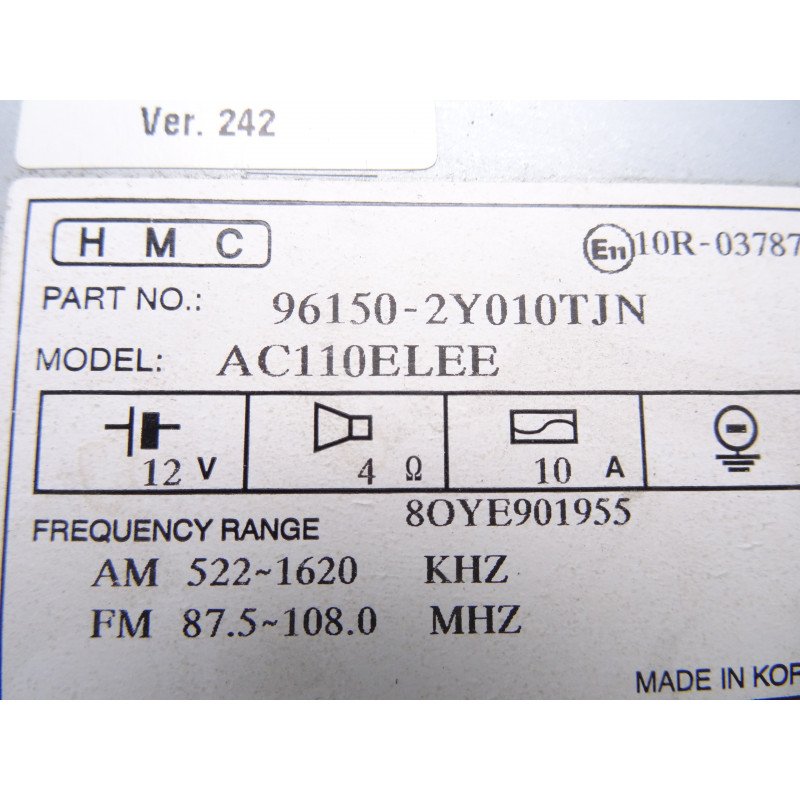961502Y010TJN SISTEMA AUDIO / RADIO CD HYUNDAI IX35 (EL/LM)
