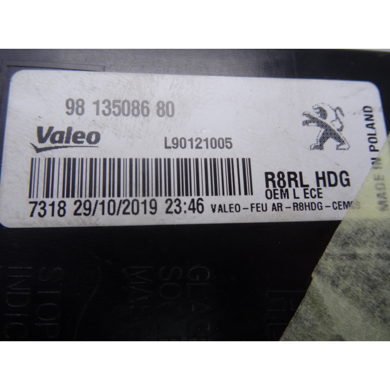 9813508680 PILOTO TRASERO IZQUIERDO PEUGEOT 508