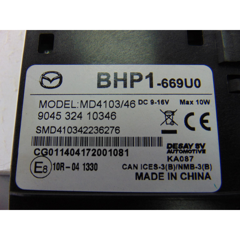 BHP1-669U0 MODULO ELECTRONICO MAZDA 3 BERLINA / SEDÁN (BM/BN) Luxury 2014 BHP1-669U0 201006 MAZDA - 3