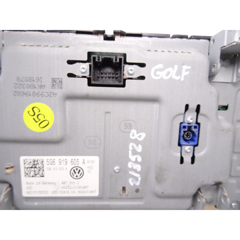 5G6919605A SISTEMA AUDIO / RADIO CD VOLKSWAGEN GOLF VII BERLINA (BQ1/BE2) Advance 2018 5G6919605A 213528 VOLKSWAGEN - 2