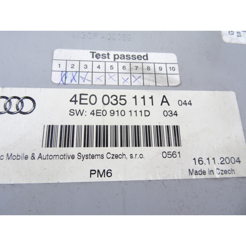 4E0035111A  MODULO ELECTRONICO AUDI A8 (4E) 3.0 TDI Quattro 2005 4E0035111A 207854 AUDI - 3