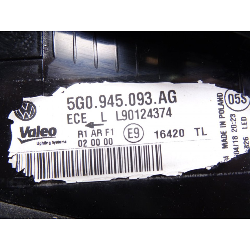5G0945093AG  PILOTO TRASERO IZQUIERDO INTERIOR VOLKSWAGEN GOLF VII BERLINA (BQ1/BE2) Advance 2018 5G0945093AG 213534 VOLKSWAGEN 