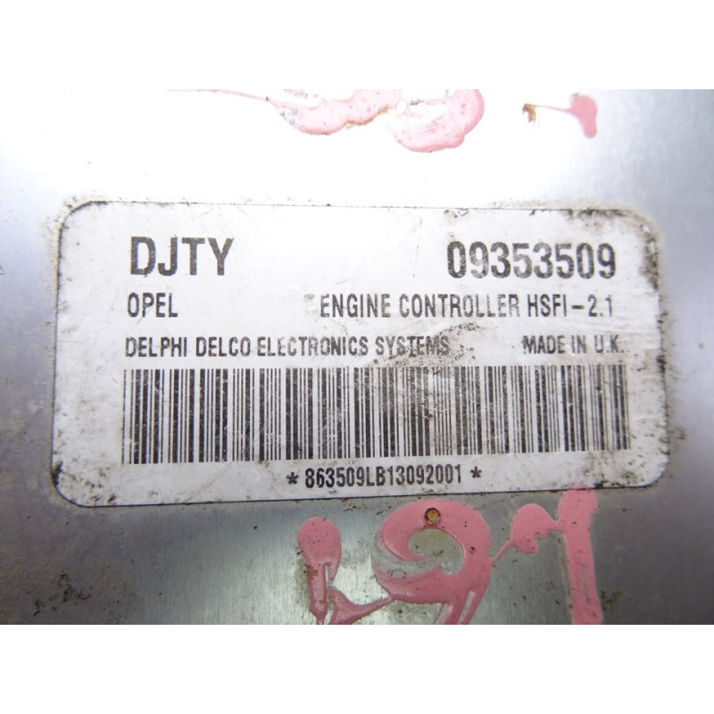 09353509 CENTRALITA MOTOR UCE OPEL ASTRA G BERLINA Club 2003 09353509 214004 OPEL - 1