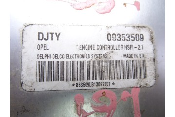 09353509 CENTRALITA MOTOR UCE OPEL ASTRA G BERLINA Club 2003 09353509 214004 OPEL - 1