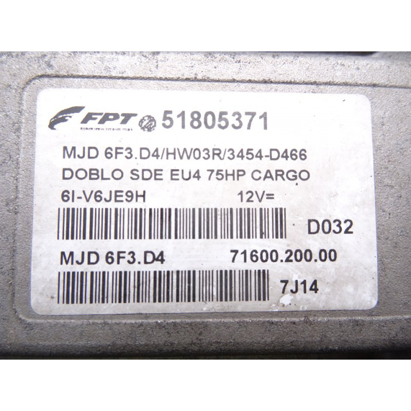51805371 CENTRALITA MOTOR UCE FIAT I DOBLÒ CARGO 1.3 JTD SX Furgón 2007 51805371 211822 FIAT - 2