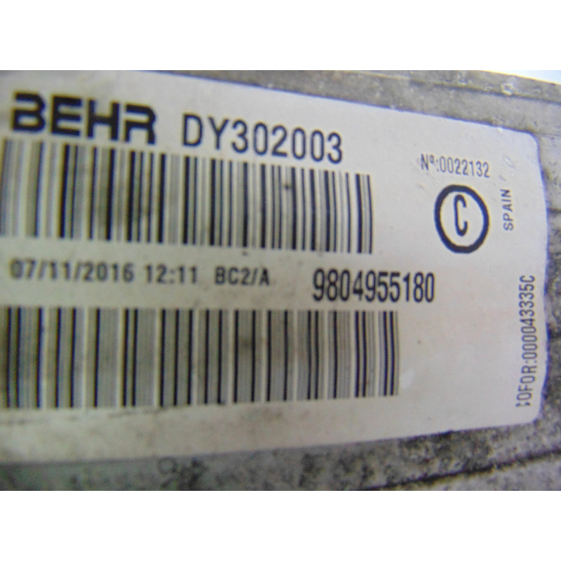 9804955180 INTERCOOLER PEUGEOT 508 SW Active 2017 9804955180 207171 PEUGEOT - 2