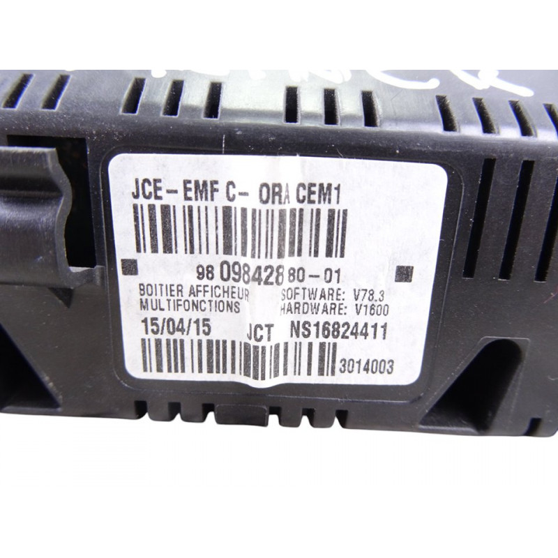 9809842880 PANTALLA MULTIFUNCION PEUGEOT PARTNER FURGÓN