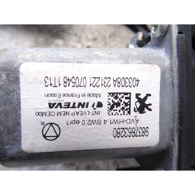 9837663280 ELEVALUNAS DELANTERO DERECHO PEUGEOT 508