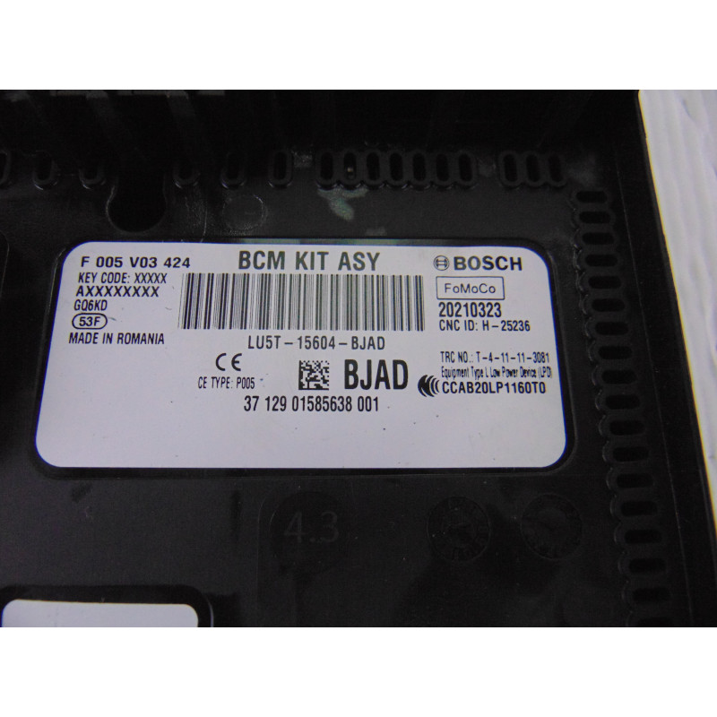 LU5T15604BJAD CAJA RELES / FUSIBLES FORD PUMA Hybrid ST-Line 2021 LU5T15604BJAD 206286 FORD - 1