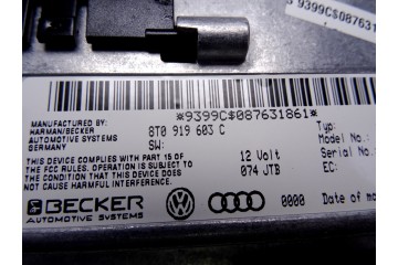 8T0919603C PANTALLA MULTIFUNCION AUDI A6 ALLROAD QUATTRO (4FH) 2.7 TDI  Quattro 2008 8T0919603C 210386 AUDI - 1