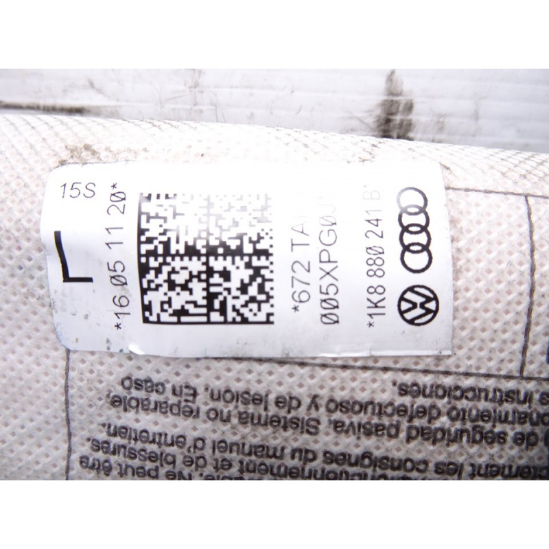 1K8880241B  AIRBAG LATERAL IZQUIERDO VOLKSWAGEN SCIROCCO (137) 2.0 TDI (103kW) BlueMotion 2011 1K8880241B 213099 VOLKSWAGEN - 1
