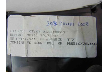 9665107680 CUADRO INSTRUMENTOS PEUGEOT 308 Confort 9665107680 182054 PEUGEOT - 3