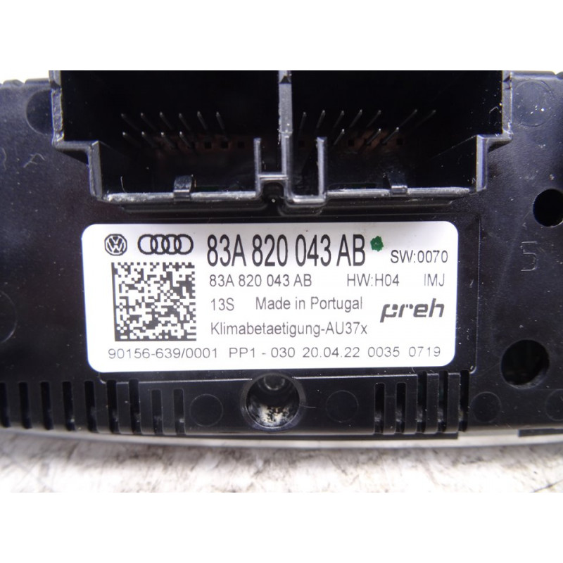 83A820043AB MANDO CLIMATIZADOR AUDI Q3 (F3B) 35 TDI S line 2022 83A820043AB 215033 AUDI - 3