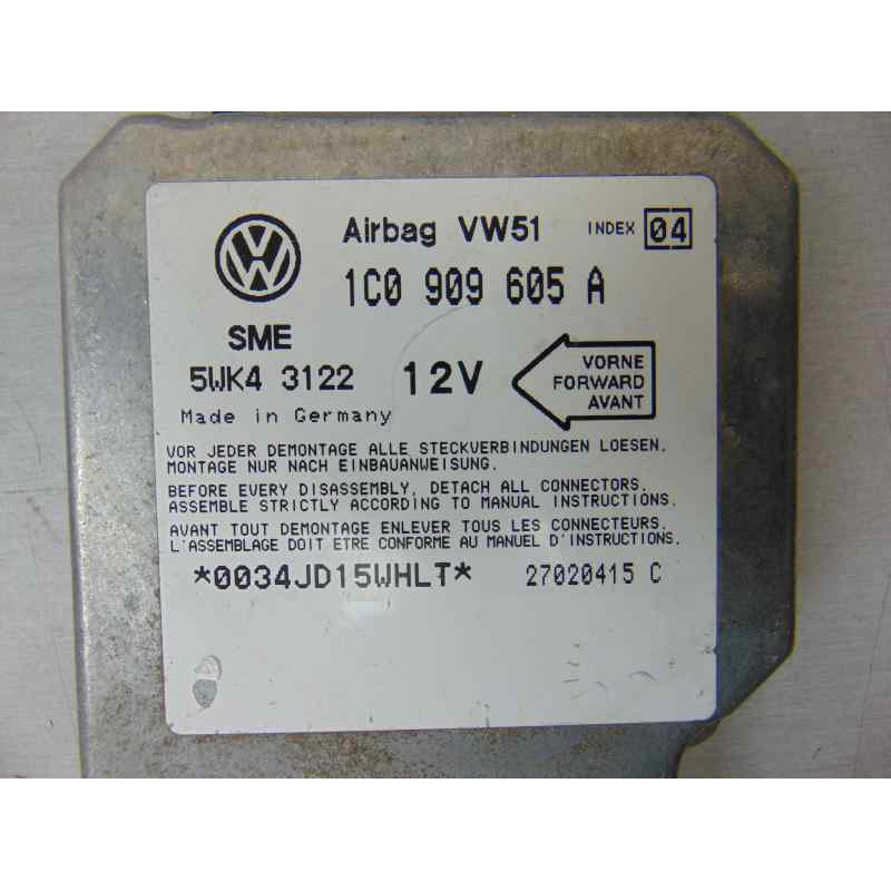 1C0909605A CENTRALITA AIRBAG SEAT LEON (1M1) Last Edition 1C0909605A 184512 SEAT - 2