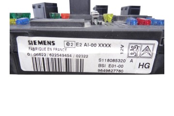 9649627780  CAJA RELES / FUSIBLES CITROEN BERLINGO 1.9 D SX Familiar 2003 9649627780 214277 CITROEN - 1