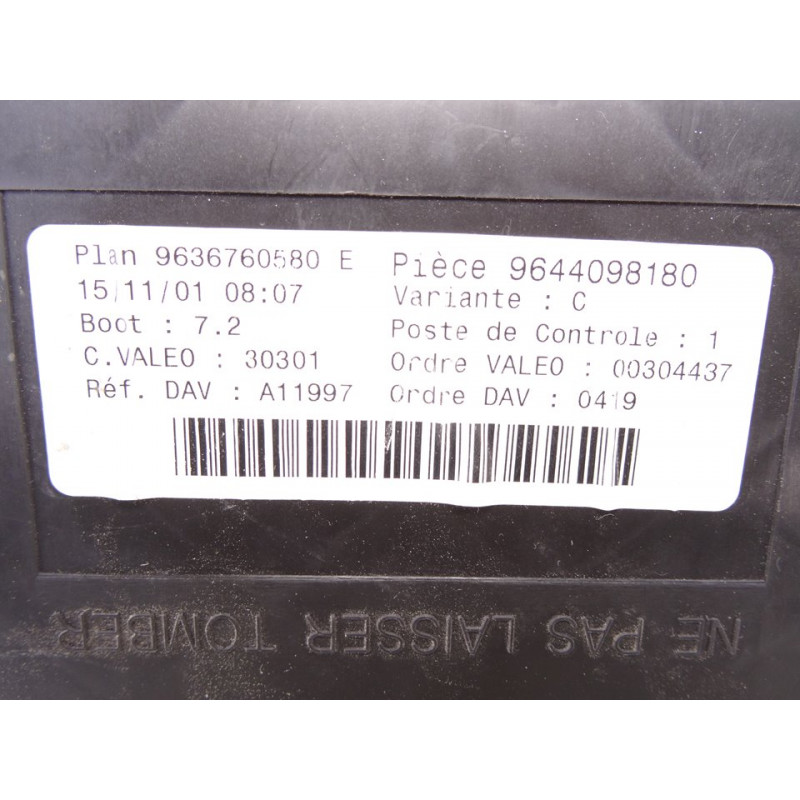 9636760580 CAJA RELES / FUSIBLES PEUGEOT 307 (S1)(04.2001)
